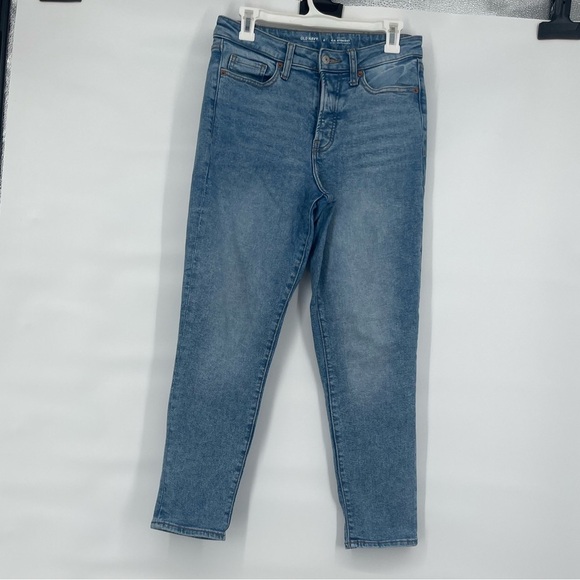 Old navy high rise o.g. Straight kitty kat med clean stretch bright jeans - Picture 1 of 9